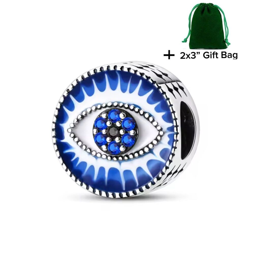 Blue Evil Eye Charm Bead | 925 Silver | Brand New